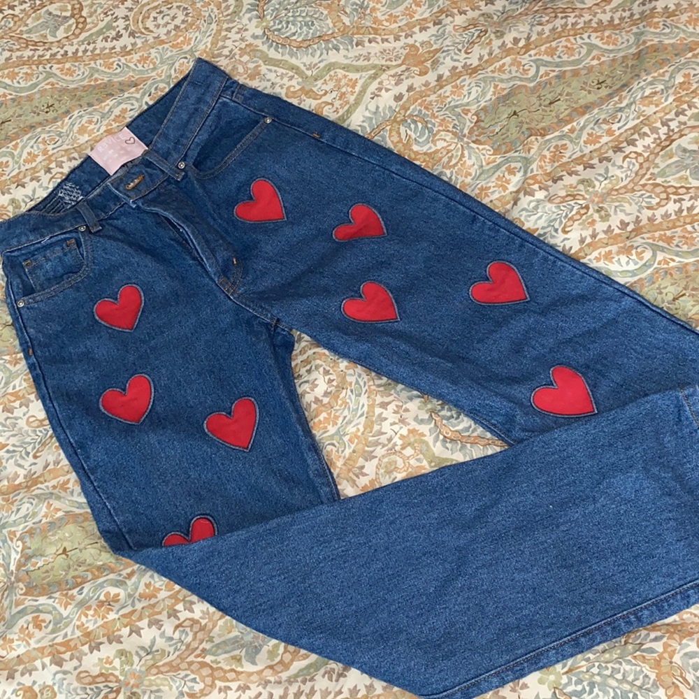 Revice Embroidered Red Heart Jeans